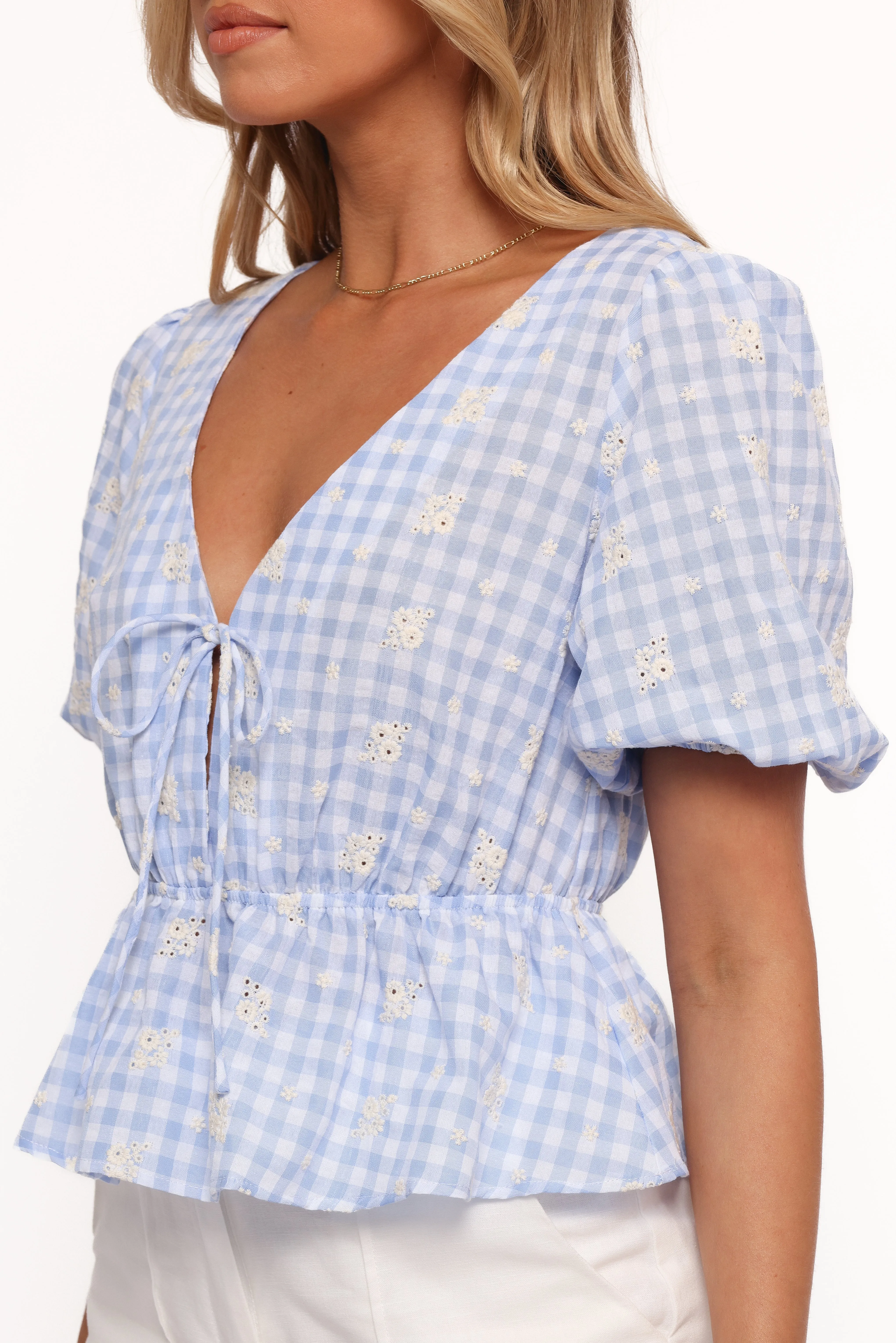 Cecelia Top - Blue Gingham sold by Petal & Pup product image thumbnail 4