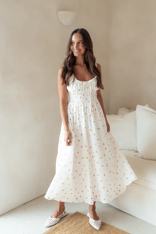 Auguste Midi Dress - Ditsy Heart sold by Petal & Pup