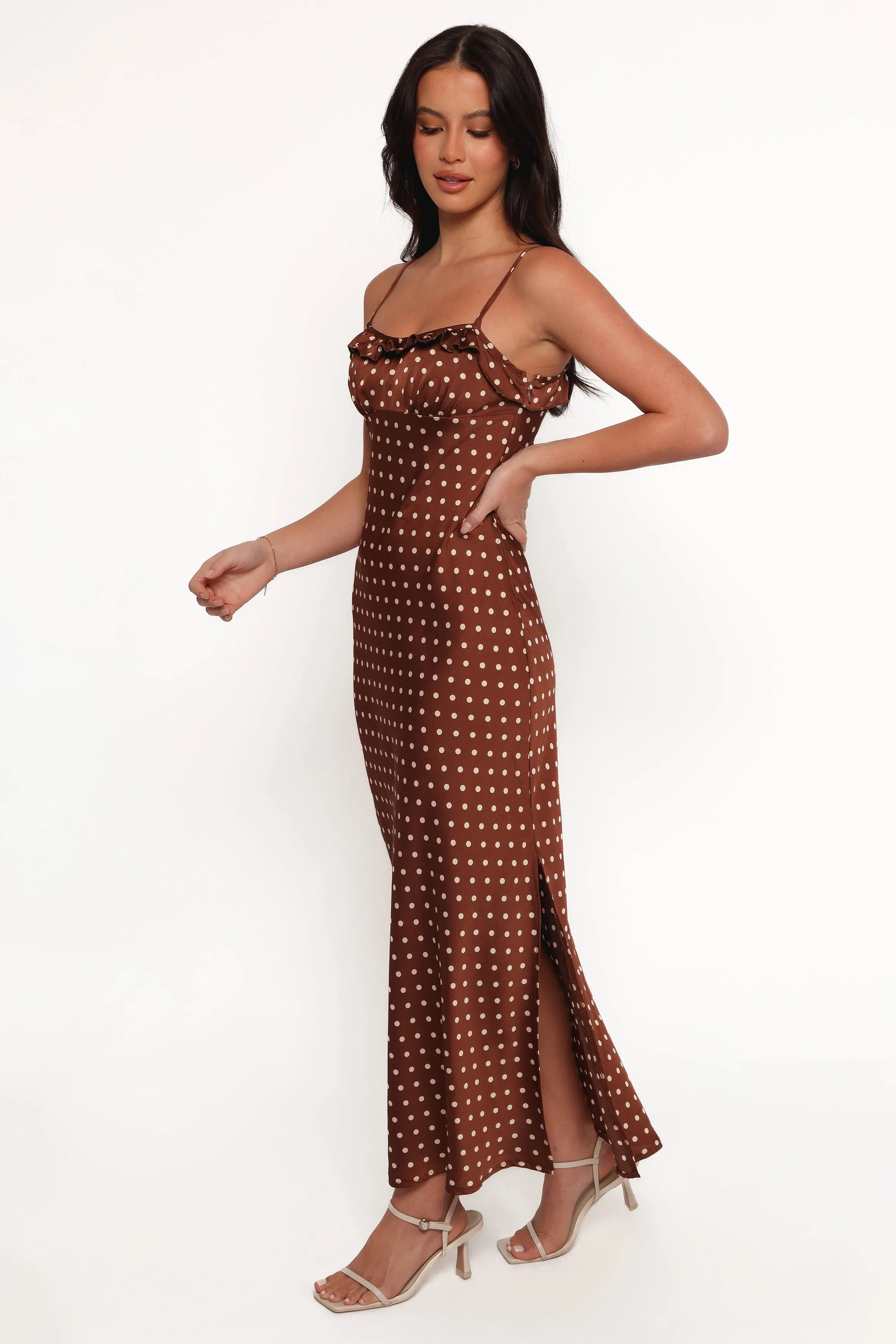 Dara Midi Dress - Brown Polka Dot sold by Petal & Pup product image thumbnail 5