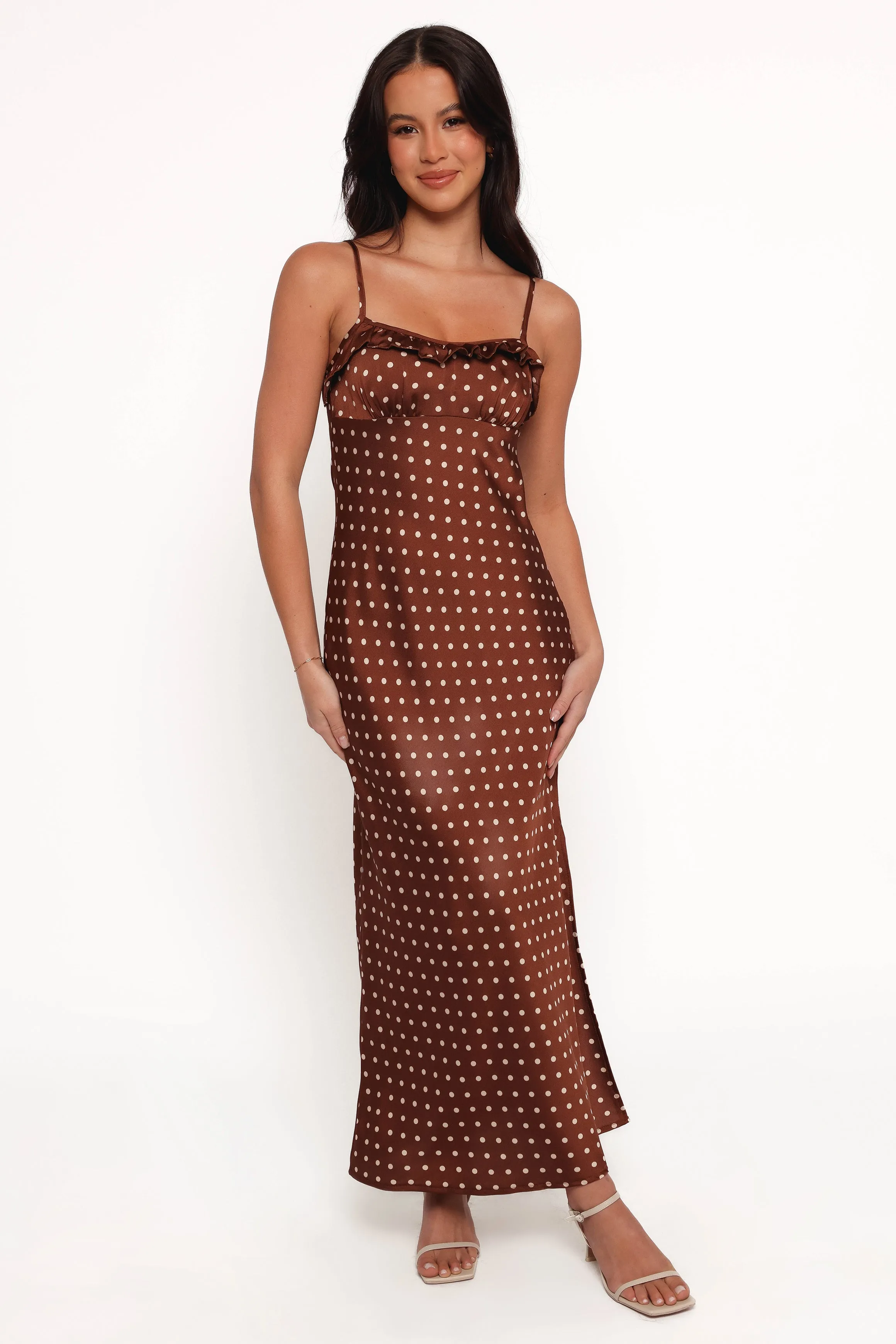 Dara Midi Dress - Brown Polka Dot sold by Petal & Pup product image thumbnail 3