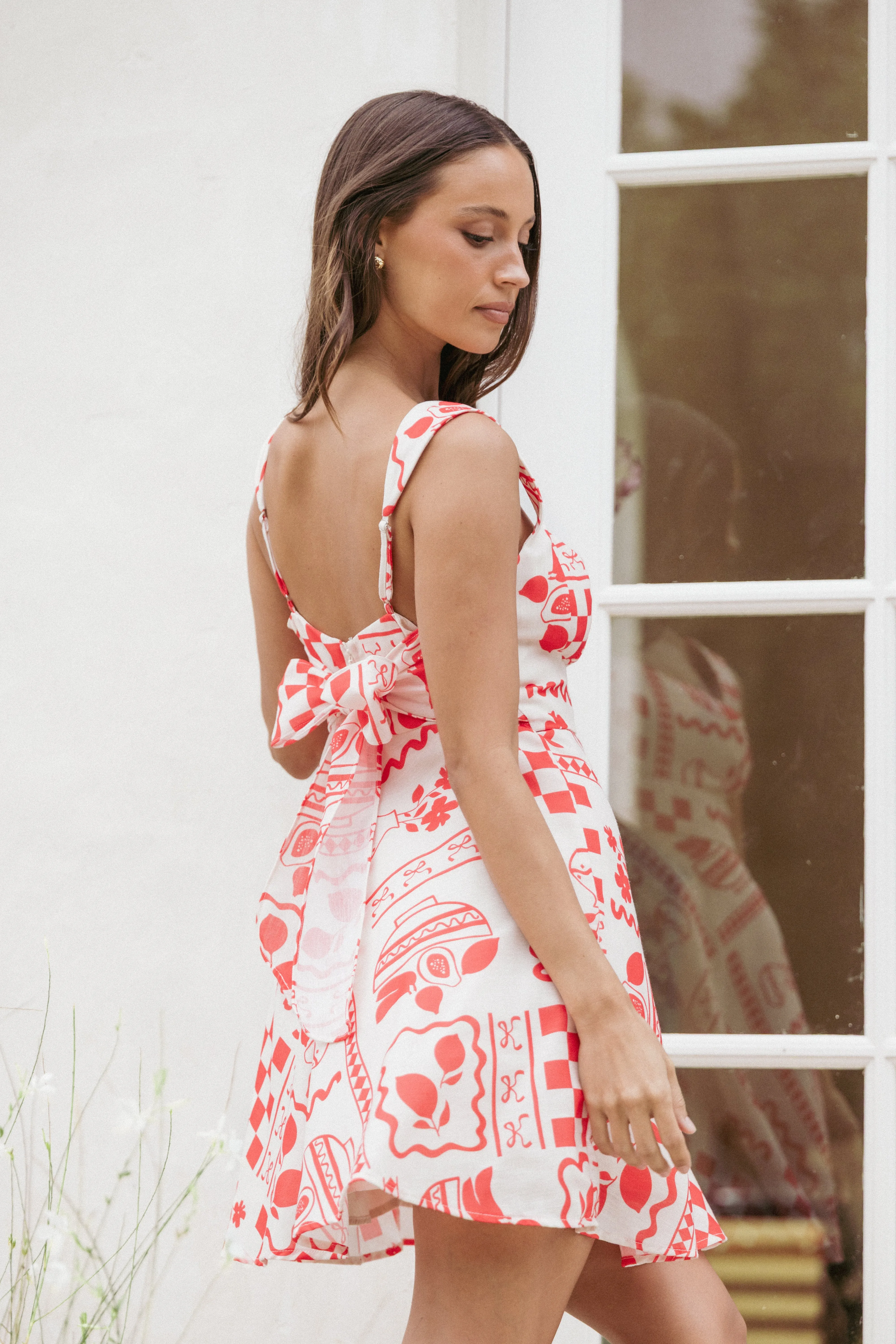 Sloan Mini Dress - Red Print sold by Petal & Pup