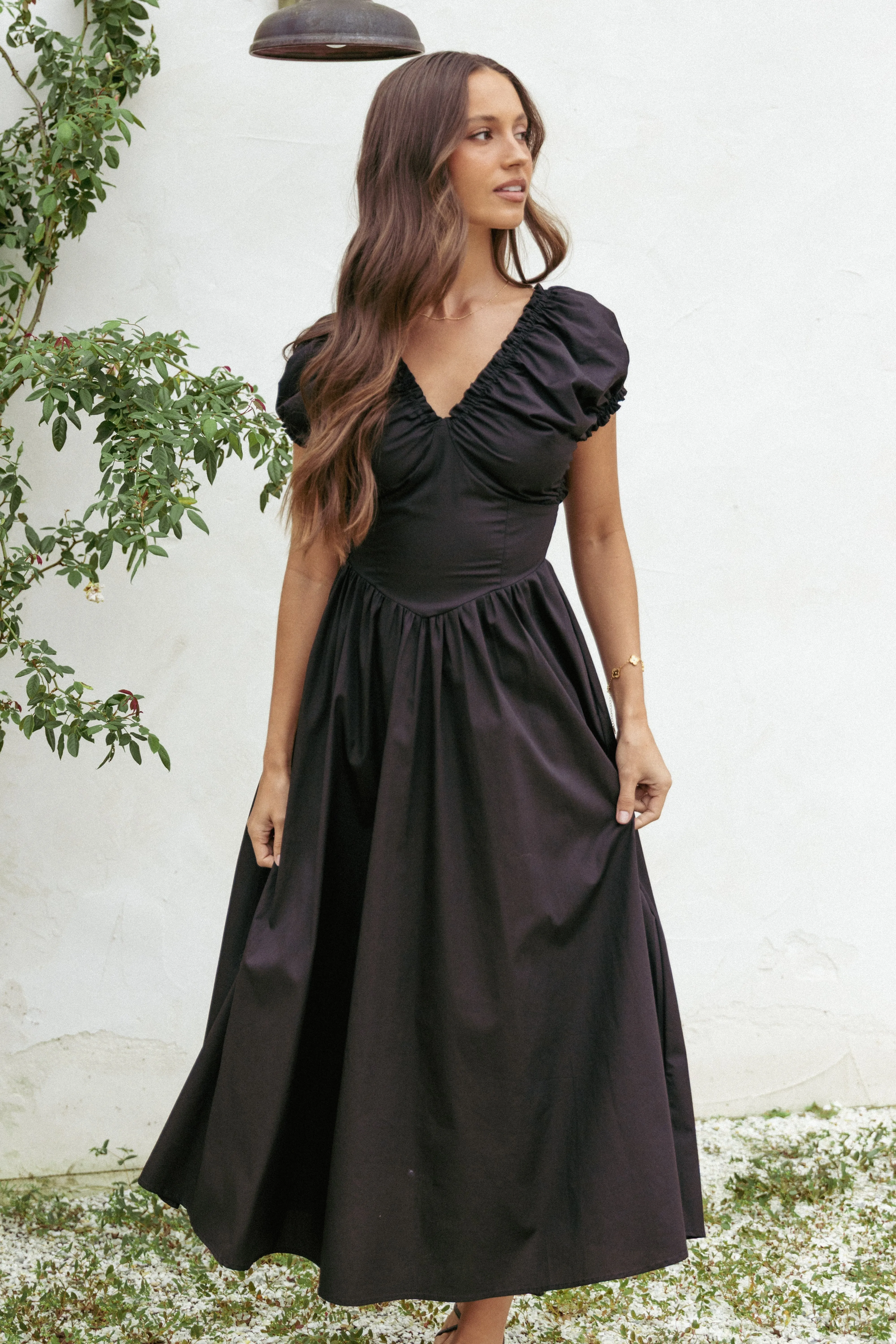 Larson Midi Dress - Black sold by Petal & Pup