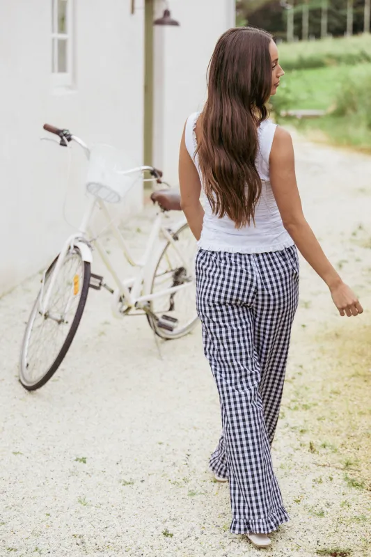 Marina Pant - Black Gingham sold by Petal & Pup