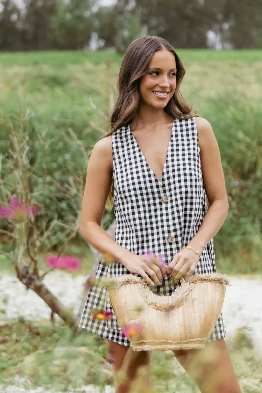Miller Short Set - Black Gingham made by Petal & Pup