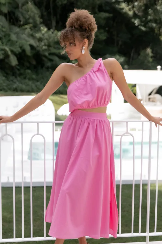 Isla One Shoulder Top - Pink sold by Petal & Pup