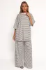 Wilda Oversized Tee - White Black Stripe sold by Petal & Pup
