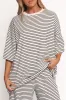 Wilda Oversized Tee - White Black Stripe sold by Petal & Pup