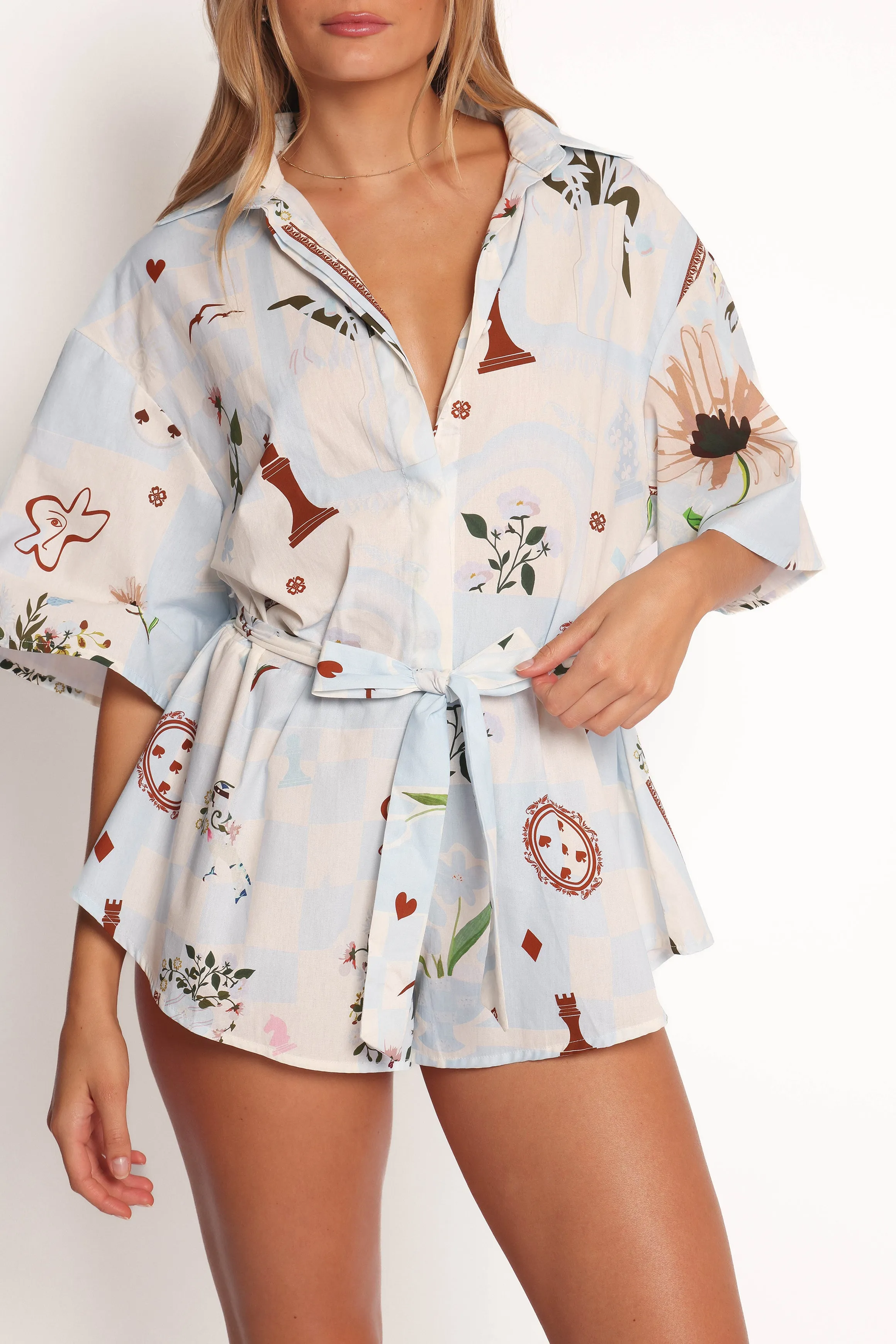 Luisa Romper - Blue Floral sold by Petal & Pup product image thumbnail 2