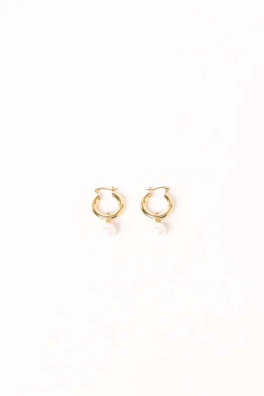 Geneva Earrings - Gold/Pearl sold by Petal & Pup