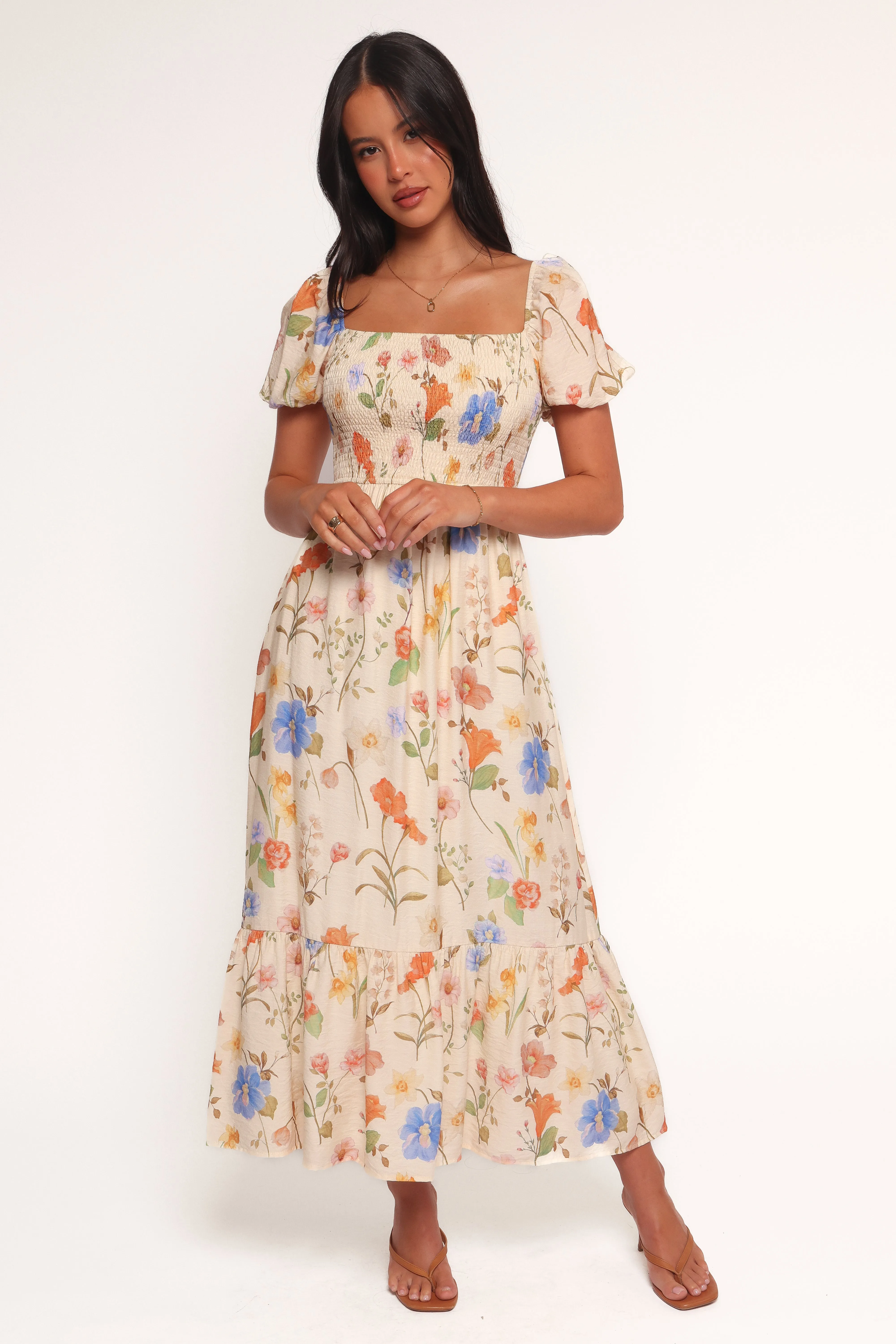 Cecelia Puff Sleeve Maxi Dress - Floral sold by Petal & Pup