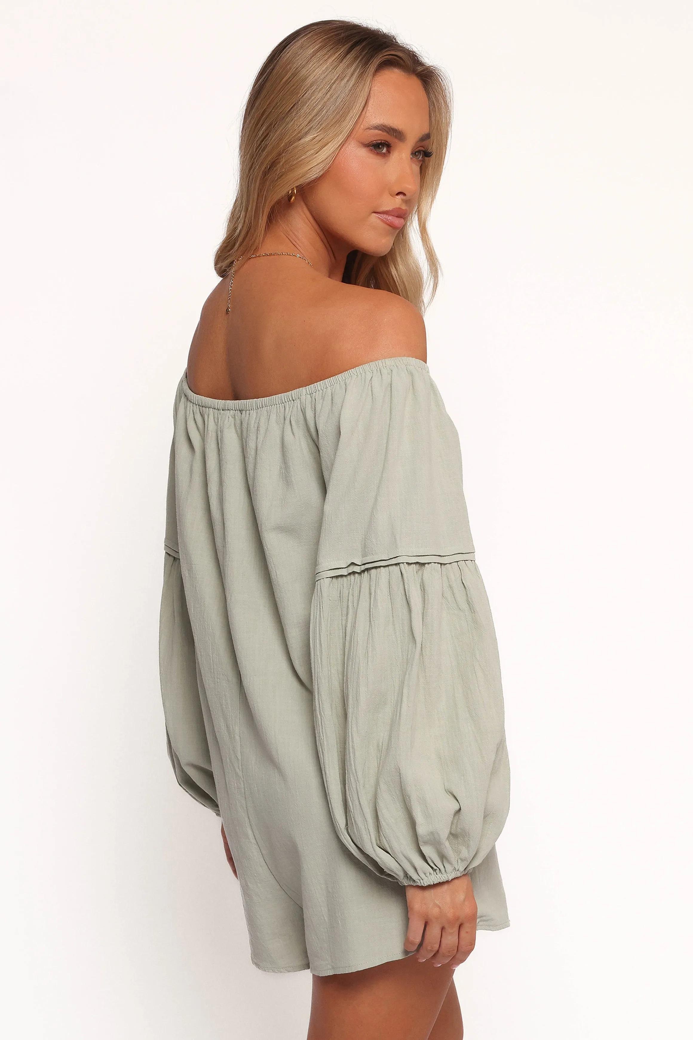 Anette Long Sleeve Romper - Sage sold by Petal & Pup product image thumbnail 3