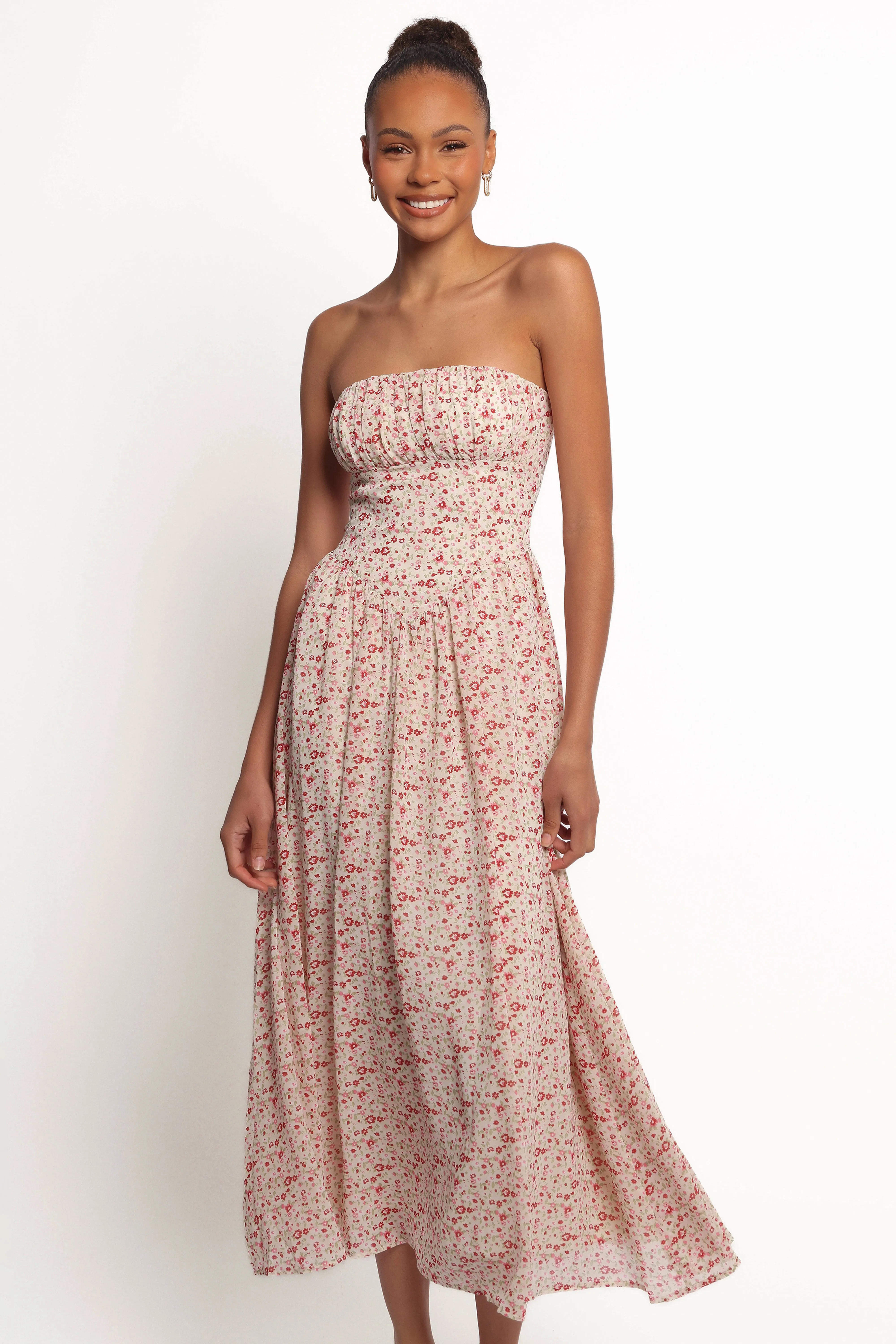 Jody Strapless Maxi Dress - Floral sold by Petal & Pup