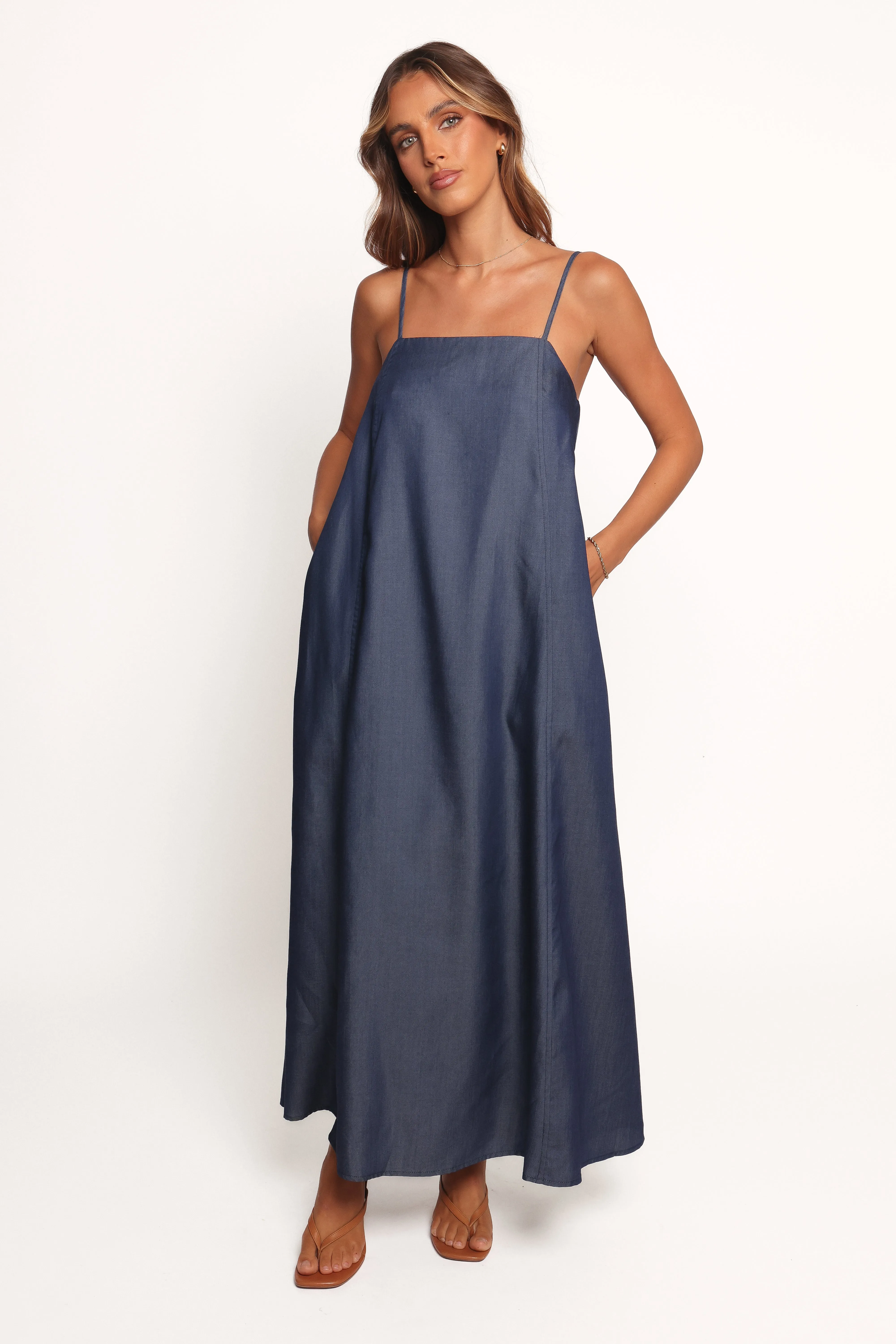 Thelma Maxi Dress - Chambray sold by Petal & Pup
