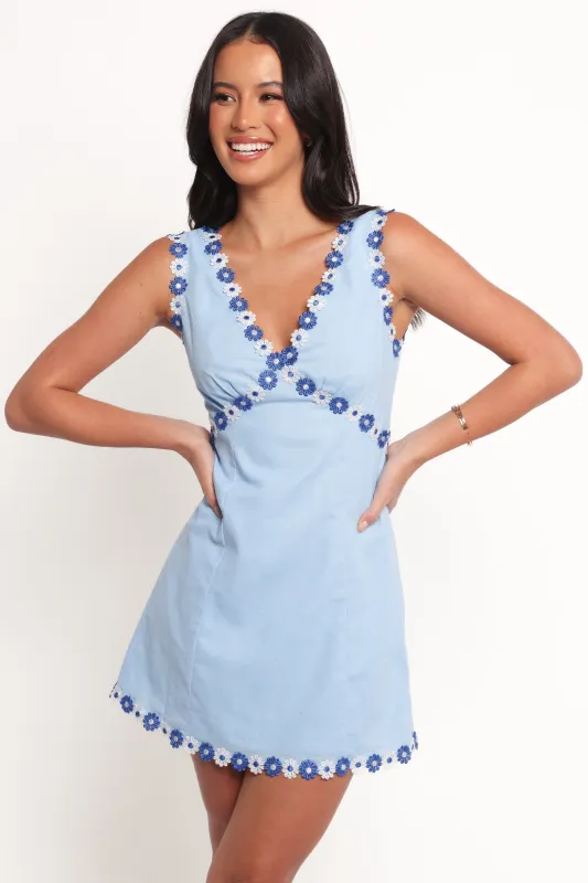 Peri Mini Dress - Blue sold by Petal & Pup