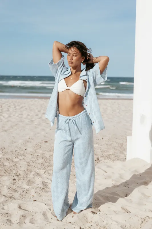 Cora Knit Pant - Blue sold by Petal & Pup