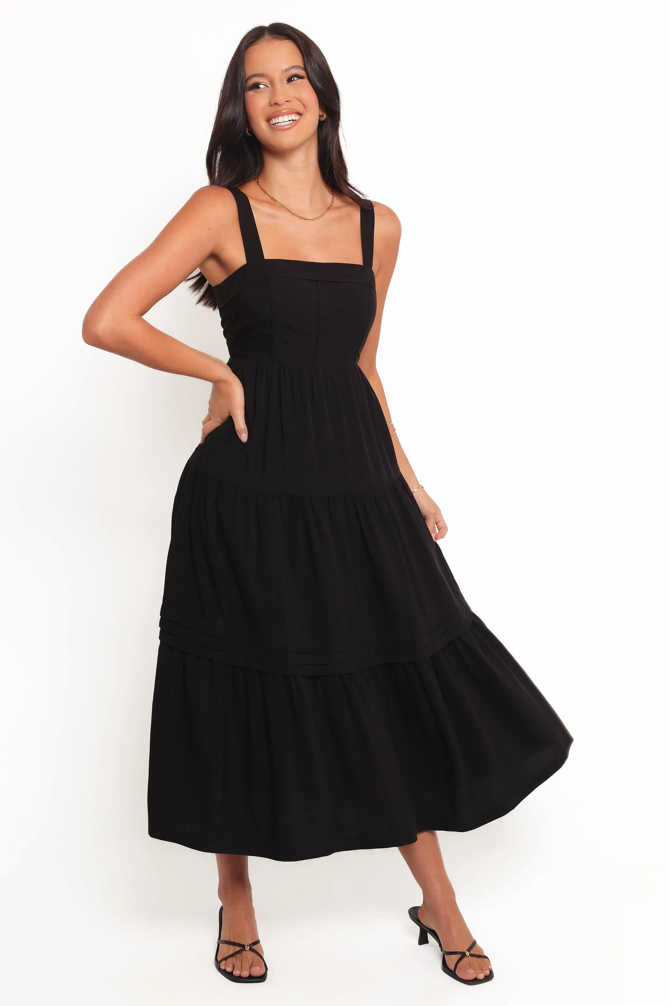 Elvia Maxi Dress - Black sold by Petal & Pup