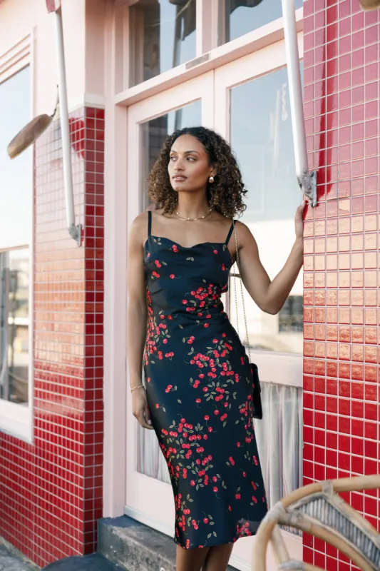 Glenn Midi Dress - Cherry sold by Petal & Pup