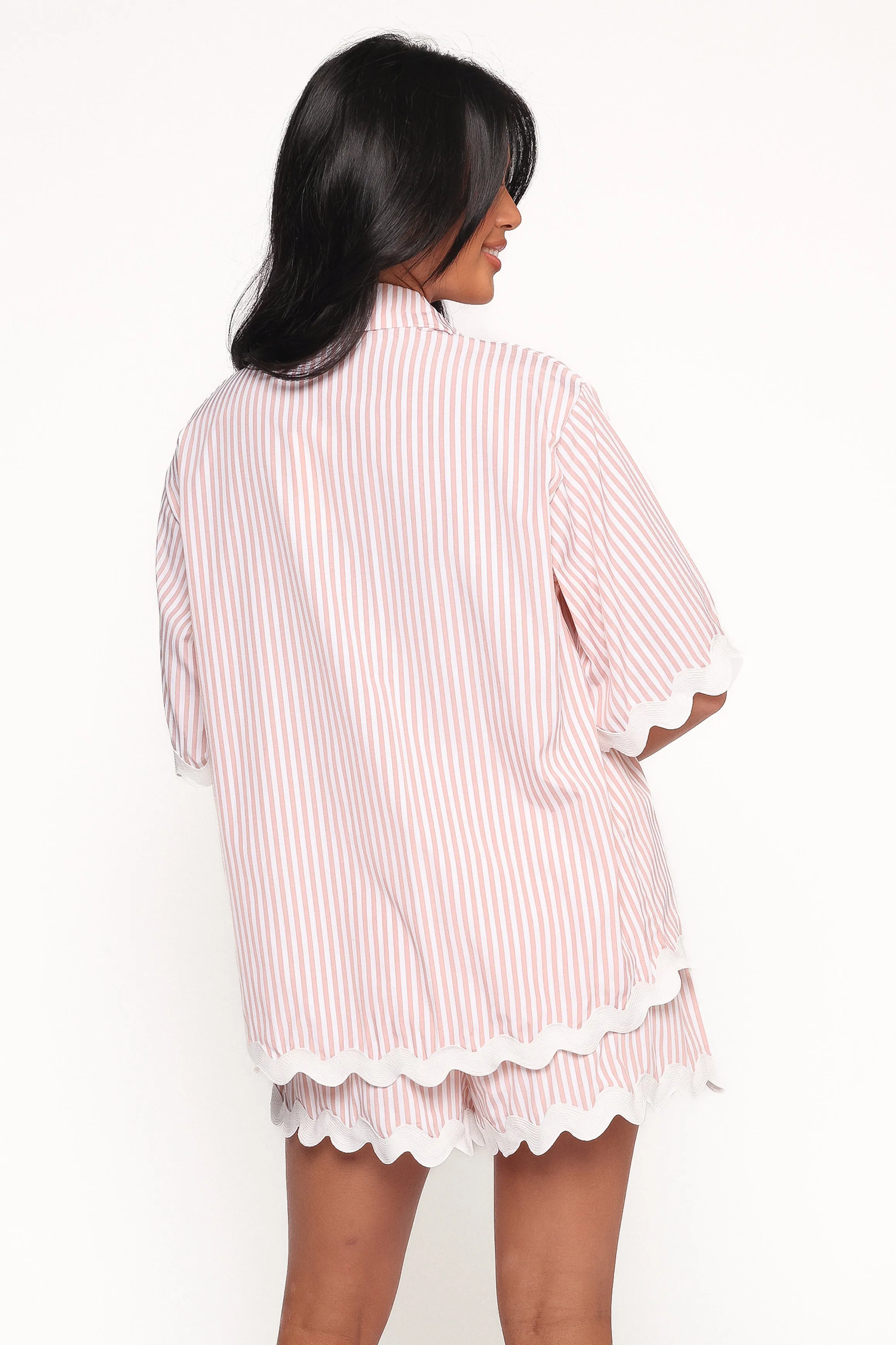 Wilson Short Set - Peach Stripe White sold by Petal & Pup product image thumbnail 4