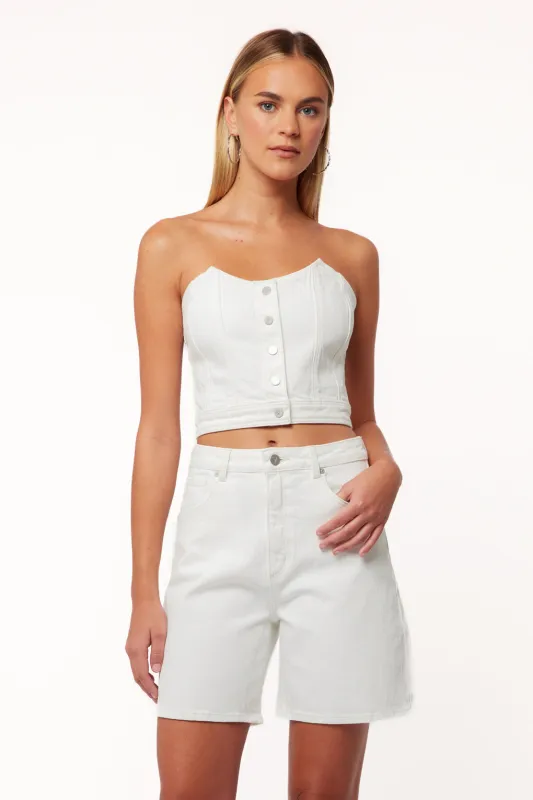 Abrand Carrie Shorts - White Light sold by Petal & Pup