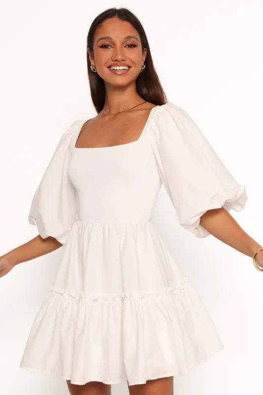 Meredith Mini Dress - White sold by Petal & Pup