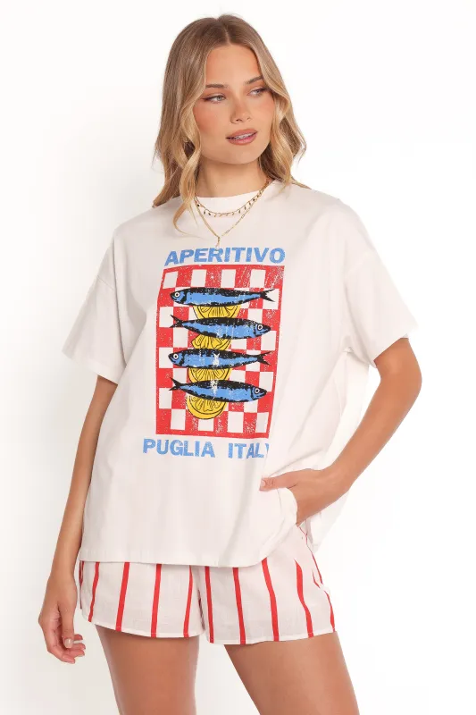 Aperitivo Tee Set - White Red Aperitivo sold by Petal & Pup