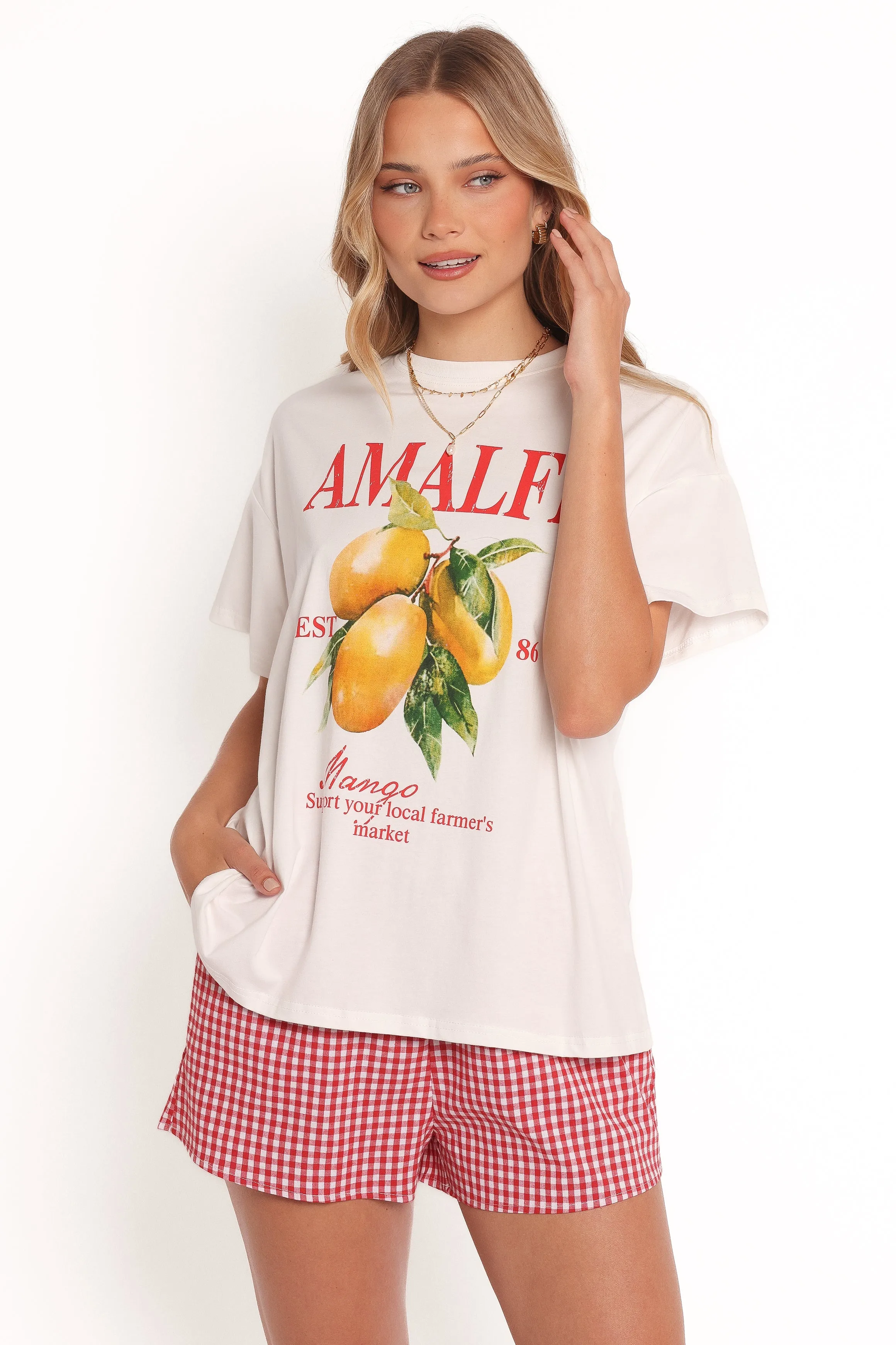 Amalfi Tee Set - Gingham Mango sold by Petal & Pup