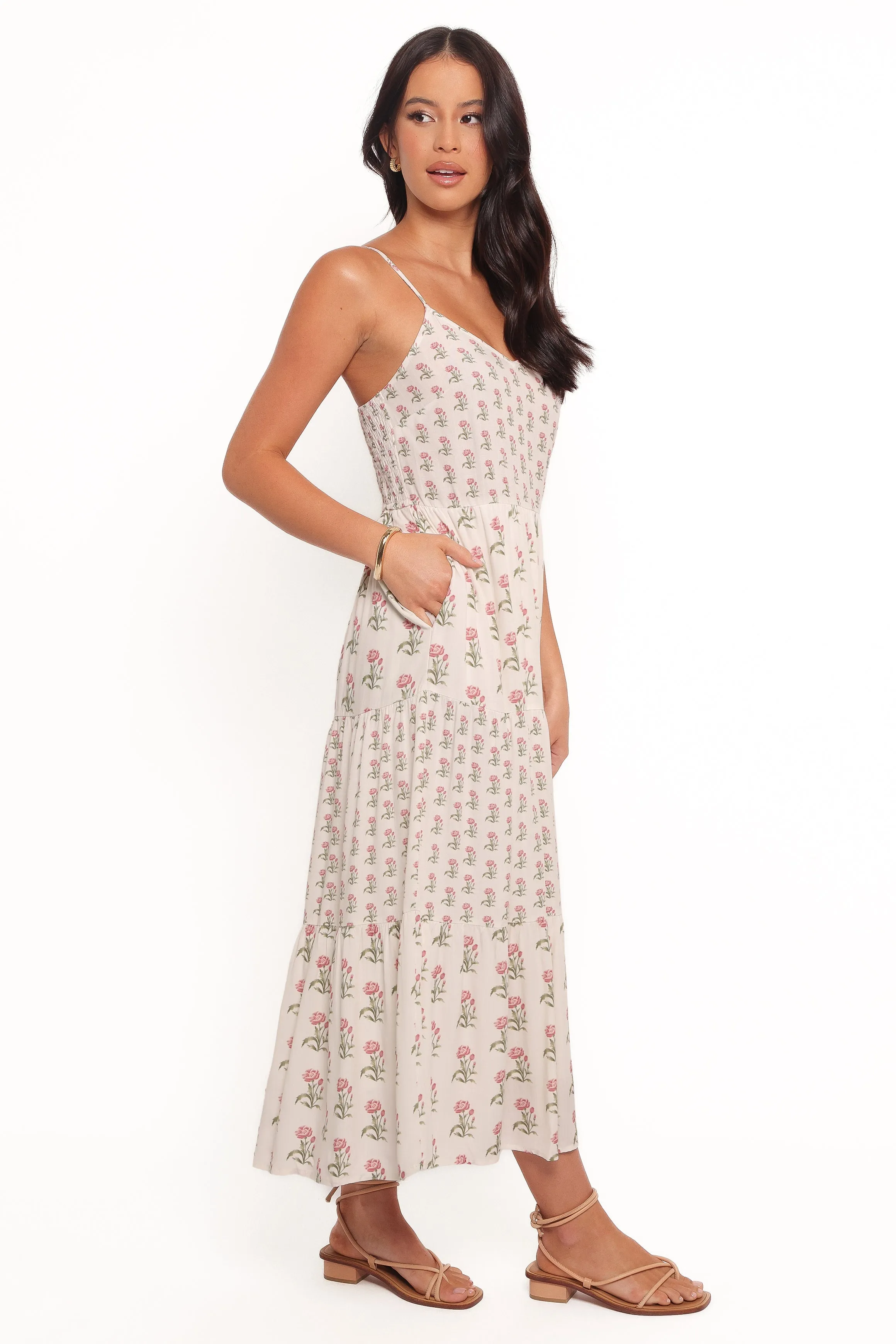 Echo Midi Dress - White/Pink sold by Petal & Pup product image thumbnail 4