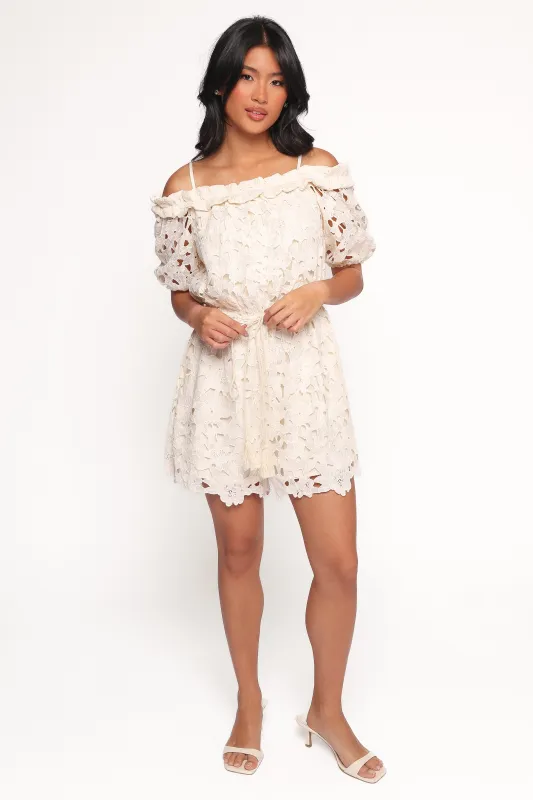 Athina Lace Romper - White sold by Petal & Pup