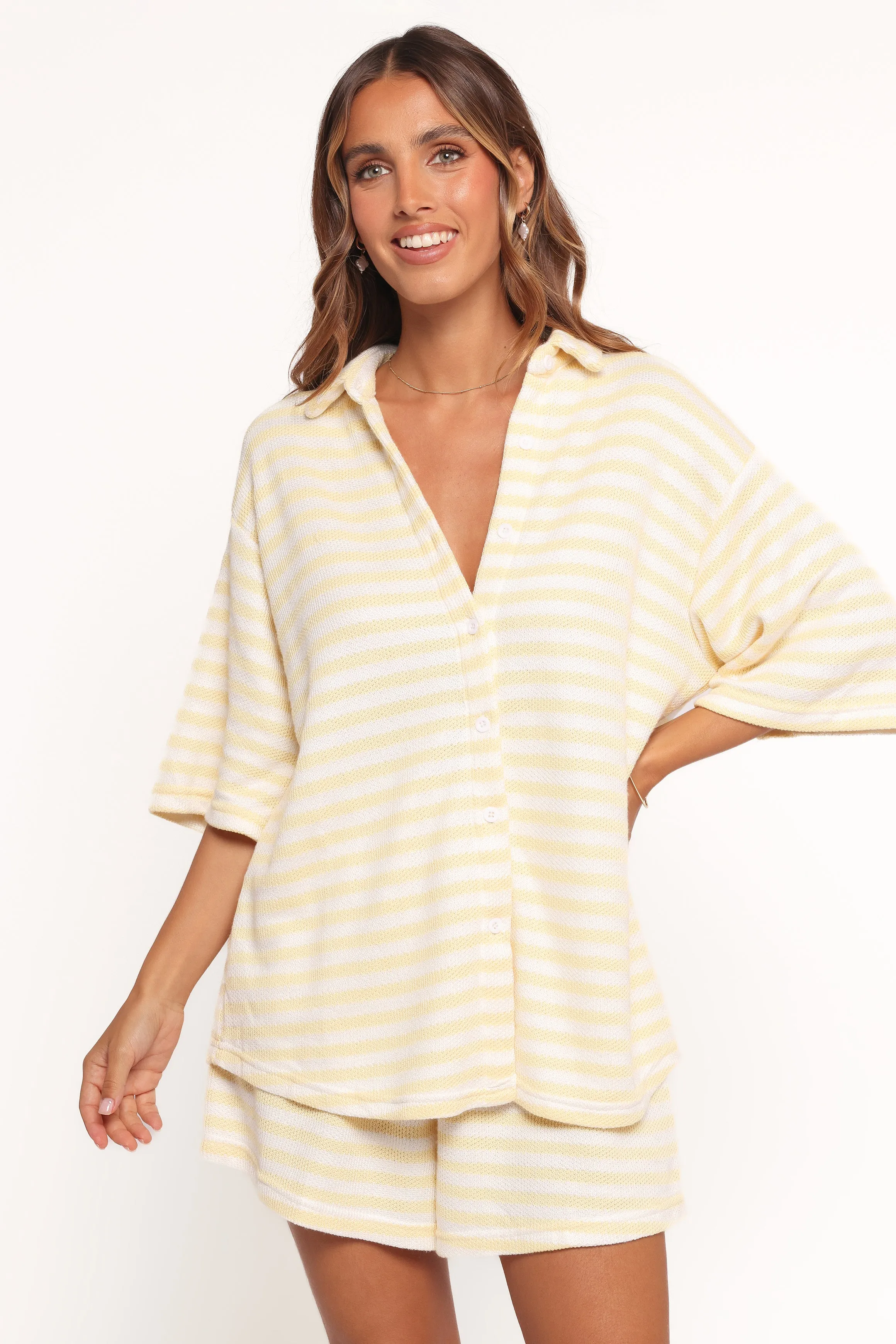 Sunny Knitted Short Set - Yellow Stripe sold by Petal & Pup product image thumbnail 3