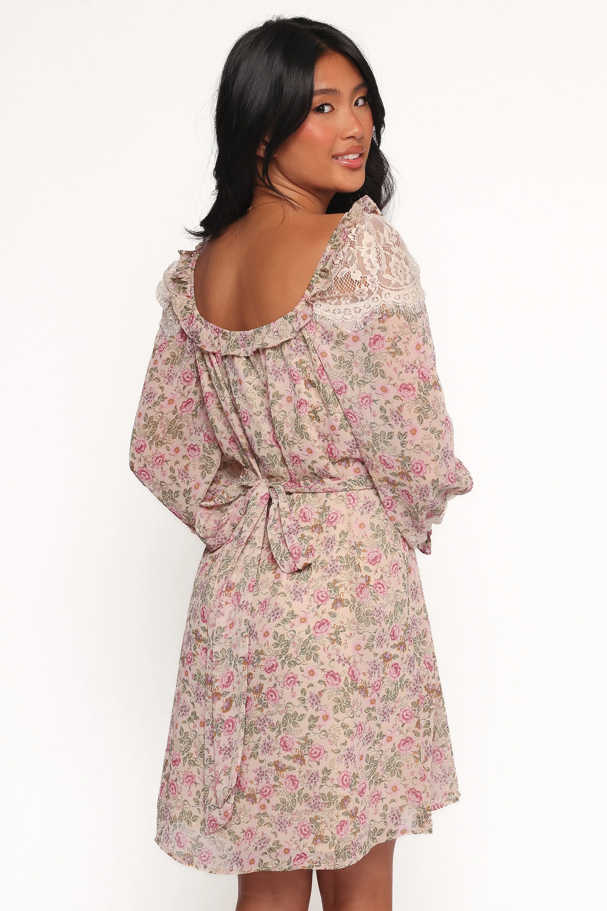 Sylvia Long Sleeve Mini Dress - Ivory Multi sold by Petal & Pup product image thumbnail 4