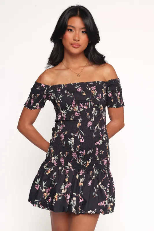 Lewis Mini Dress - Black Floral sold by Petal & Pup