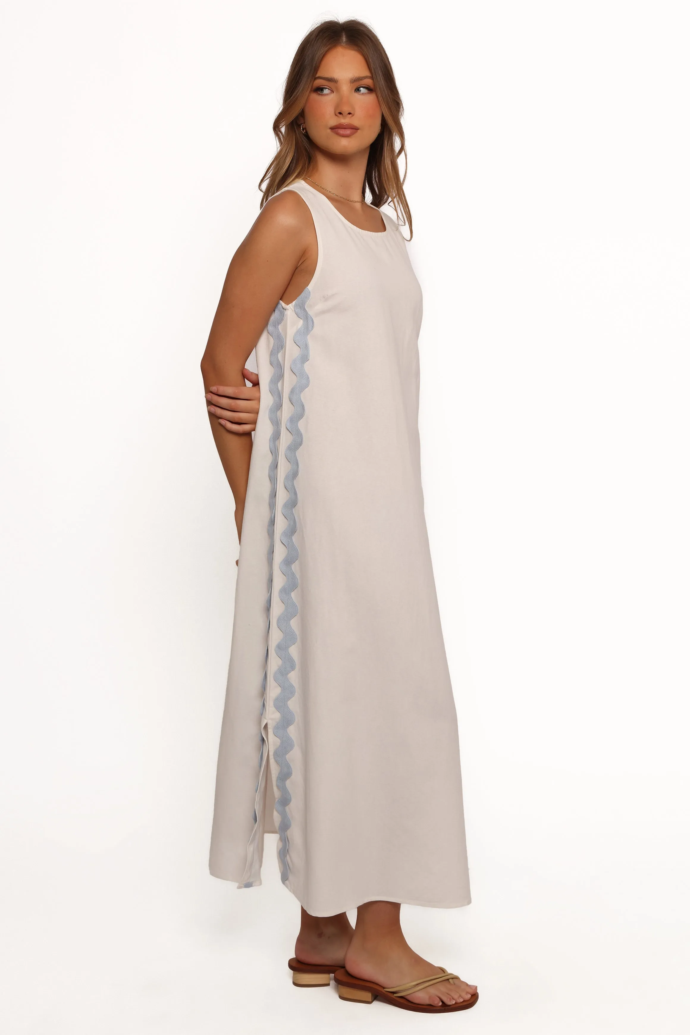 Lennie Midi Dress - Cream Blue sold by Petal & Pup product image thumbnail 5