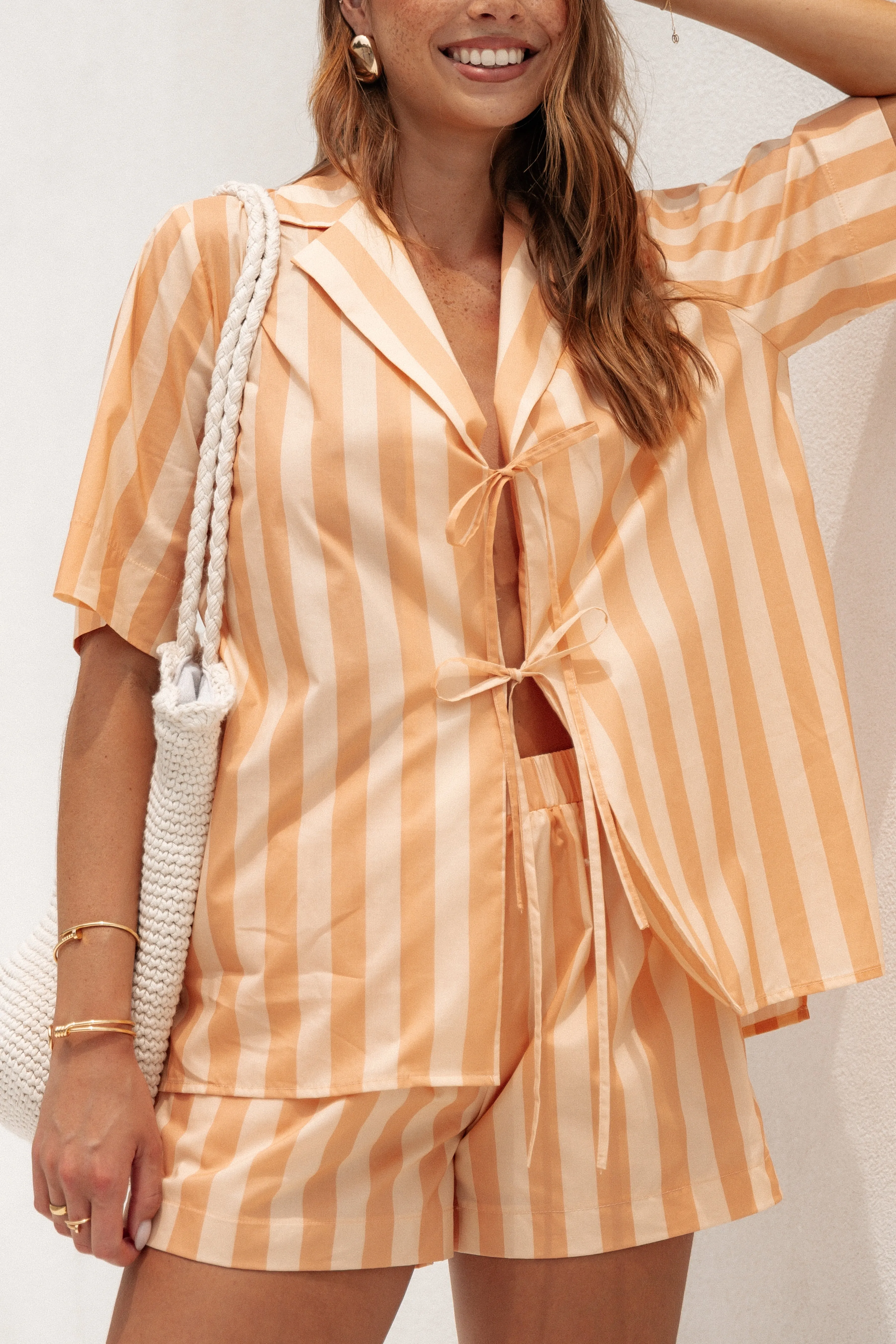 Essie Shorts - Terracotta Stripe sold by Petal & Pup