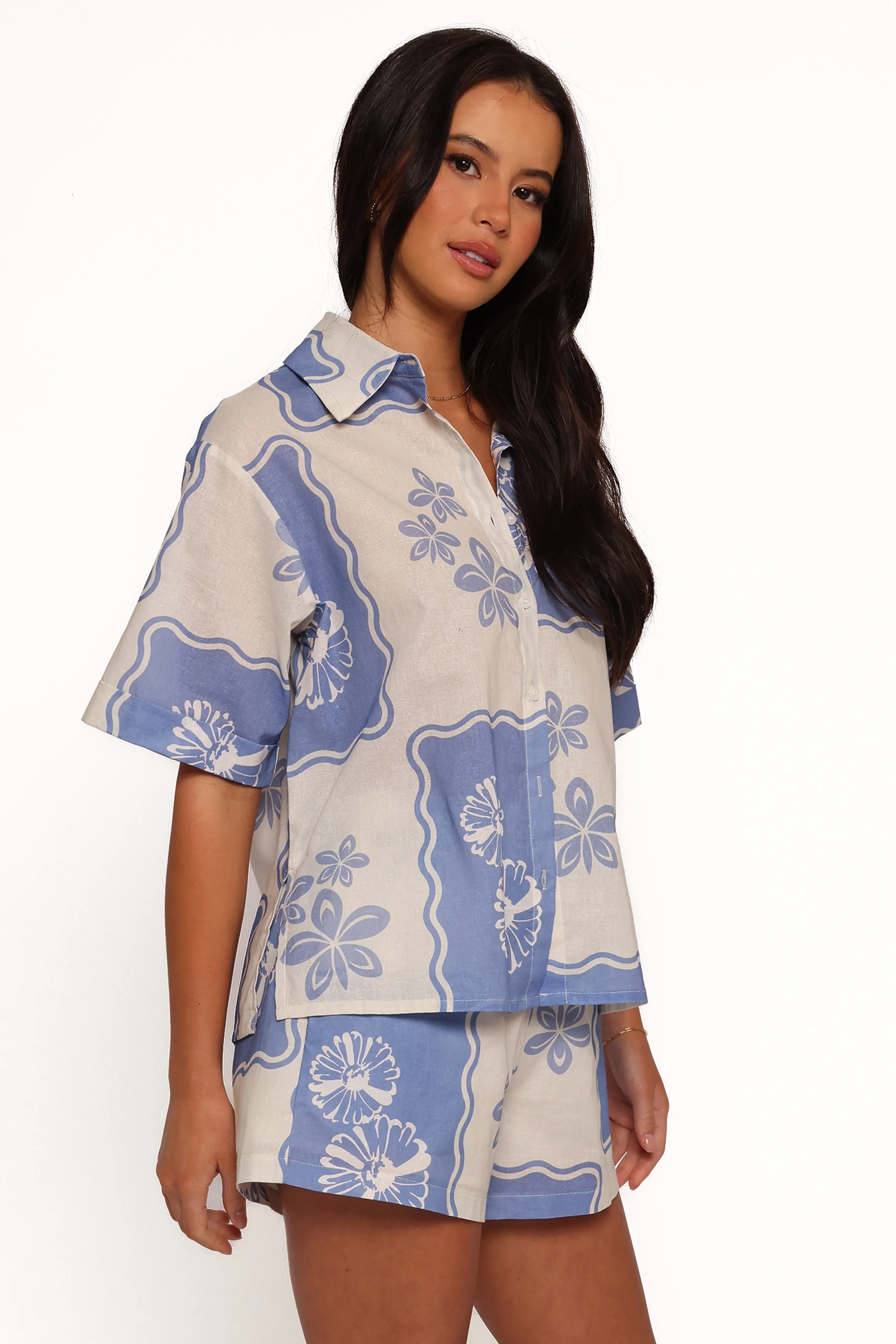 Shellie Short Sleeve Shirt - Blue Dahlia sold by Petal & Pup product image thumbnail 5
