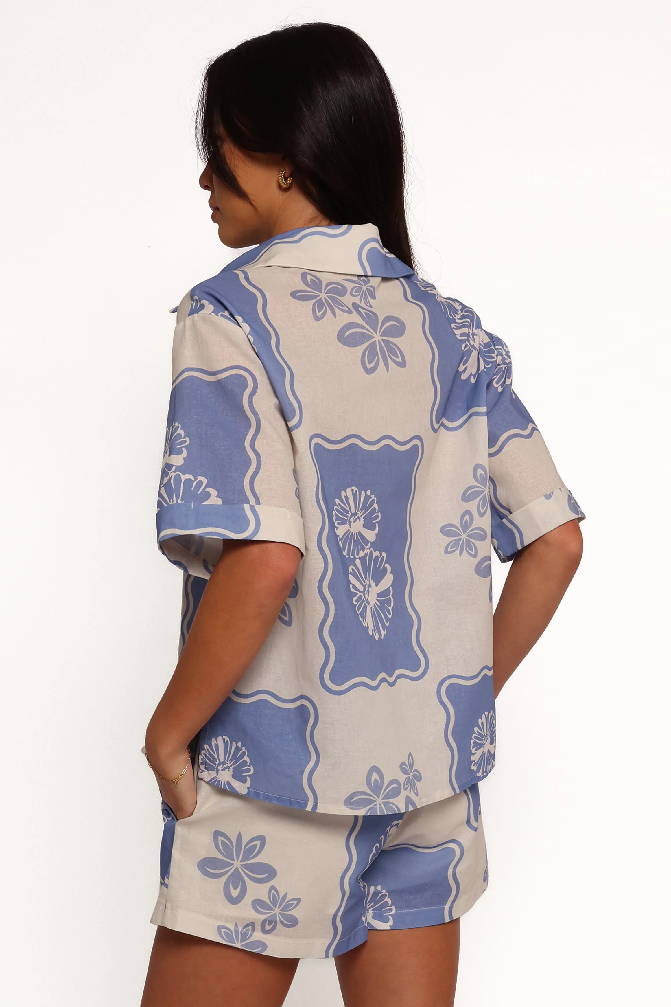 Shellie Short Sleeve Shirt - Blue Dahlia sold by Petal & Pup product image thumbnail 4