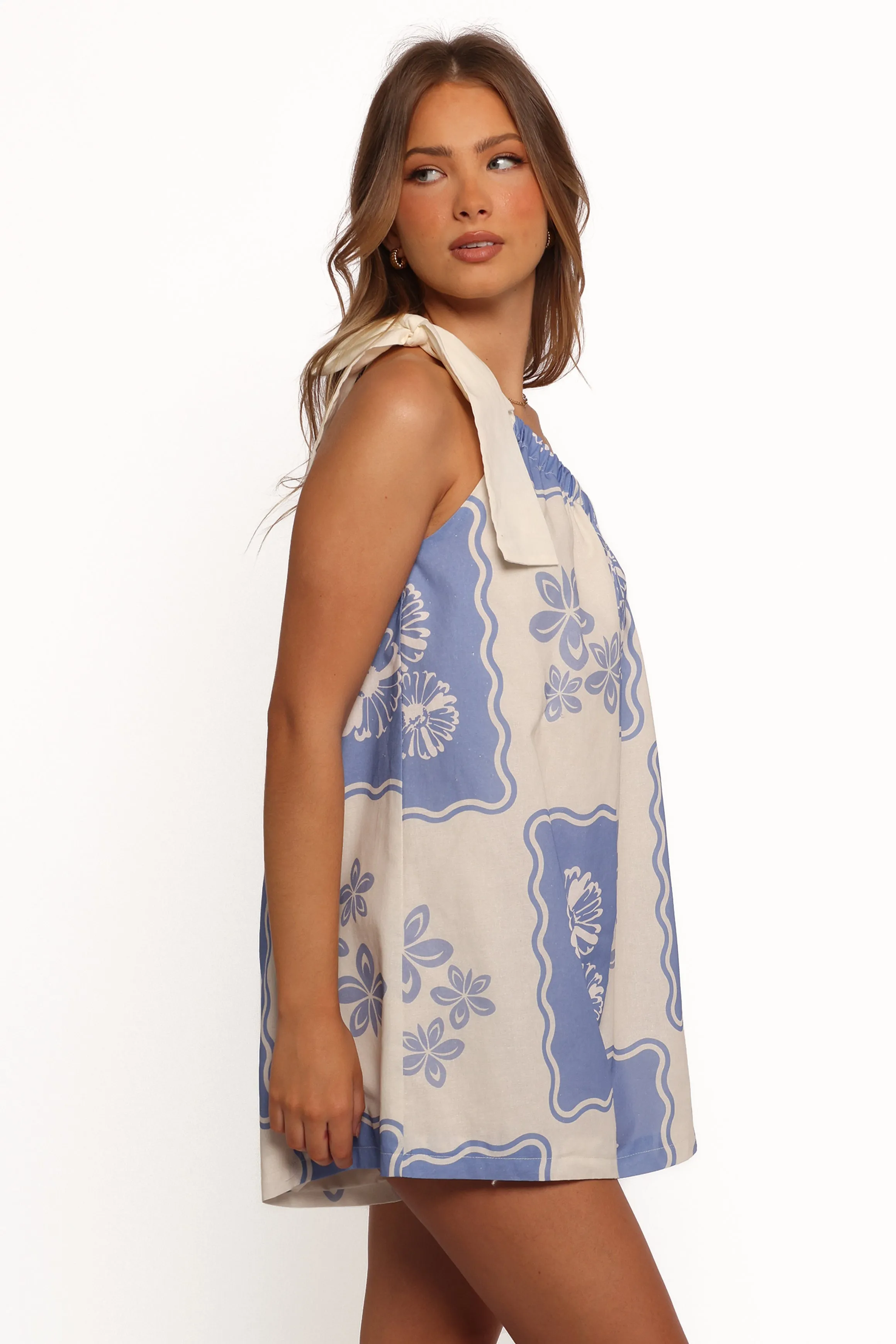 Shanice One Shoulder Playsuit - Blue Dahlia sold by Petal & Pup product image thumbnail 5