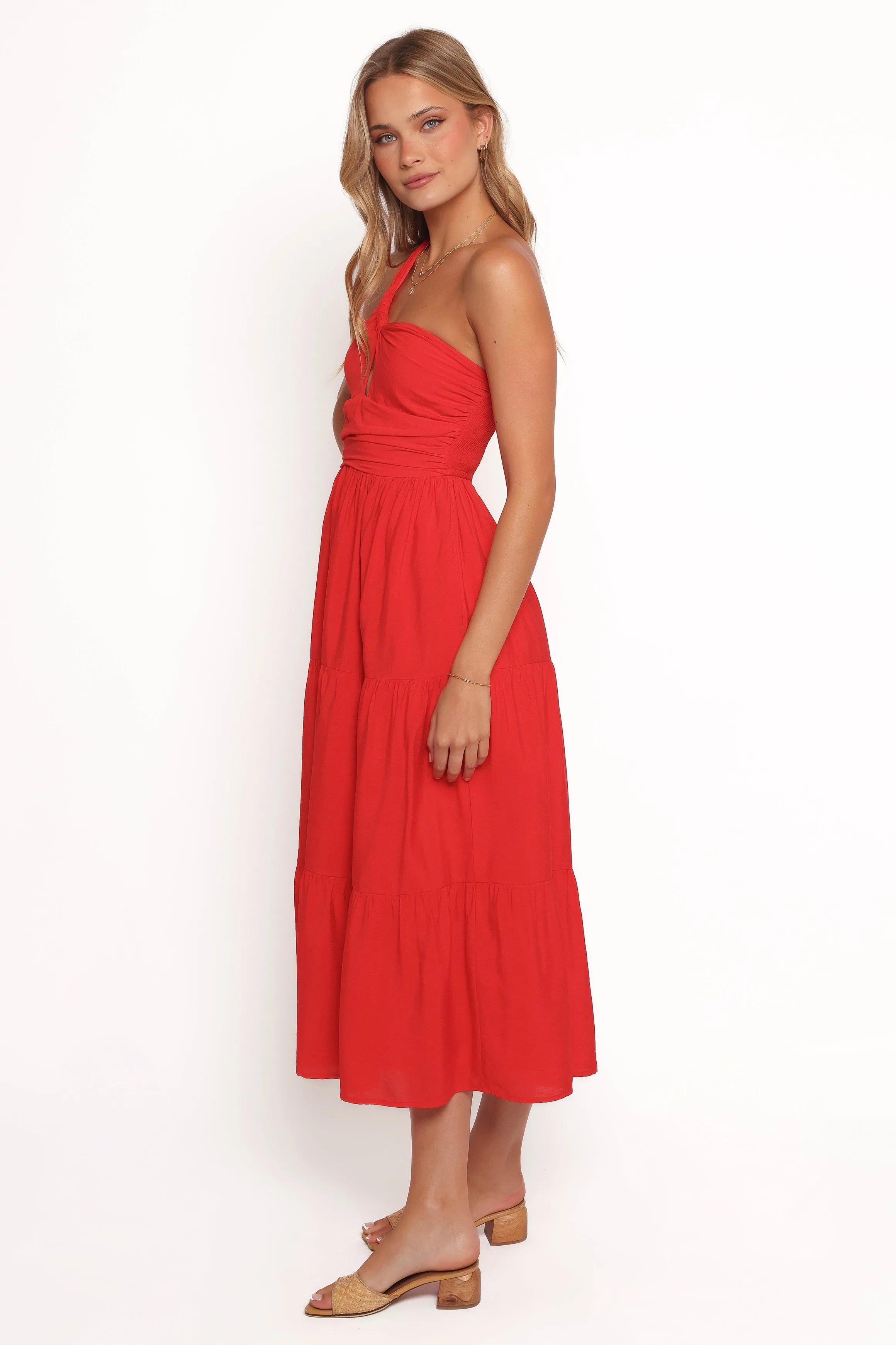 Vinny One Shoulder Maxi Dress - Red sold by Petal & Pup product image thumbnail 3
