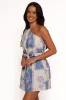 Dylan One Shoulder Mini Dress - Blue Dahlia sold by Petal & Pup