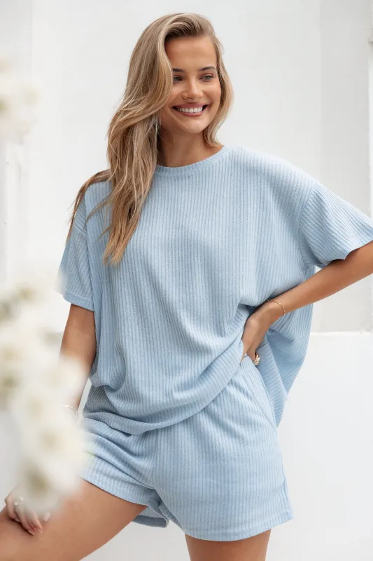 Granger Knit Short Set - Blue sold by Petal & Pup