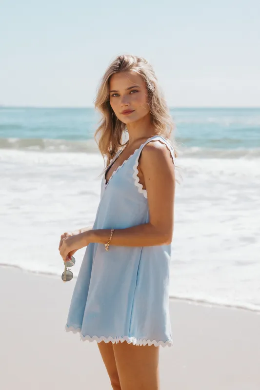 Aoife Romper - Light Blue sold by Petal & Pup