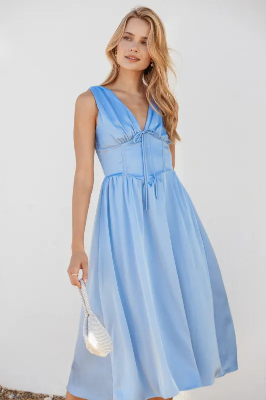 Verena Midi Dress - Periwinkle Blue sold by Petal & Pup