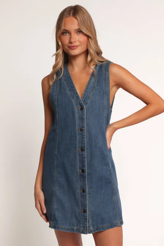 Dawson Mini Dress - Indigo Denim sold by Petal & Pup