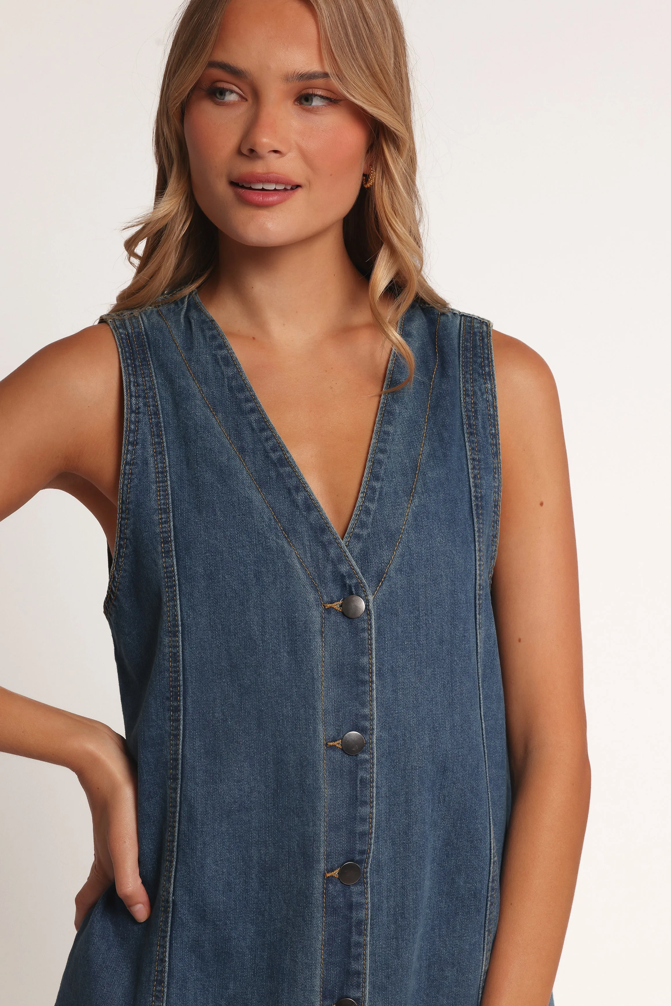 Dawson Mini Dress - Indigo Denim sold by Petal & Pup product image thumbnail 3