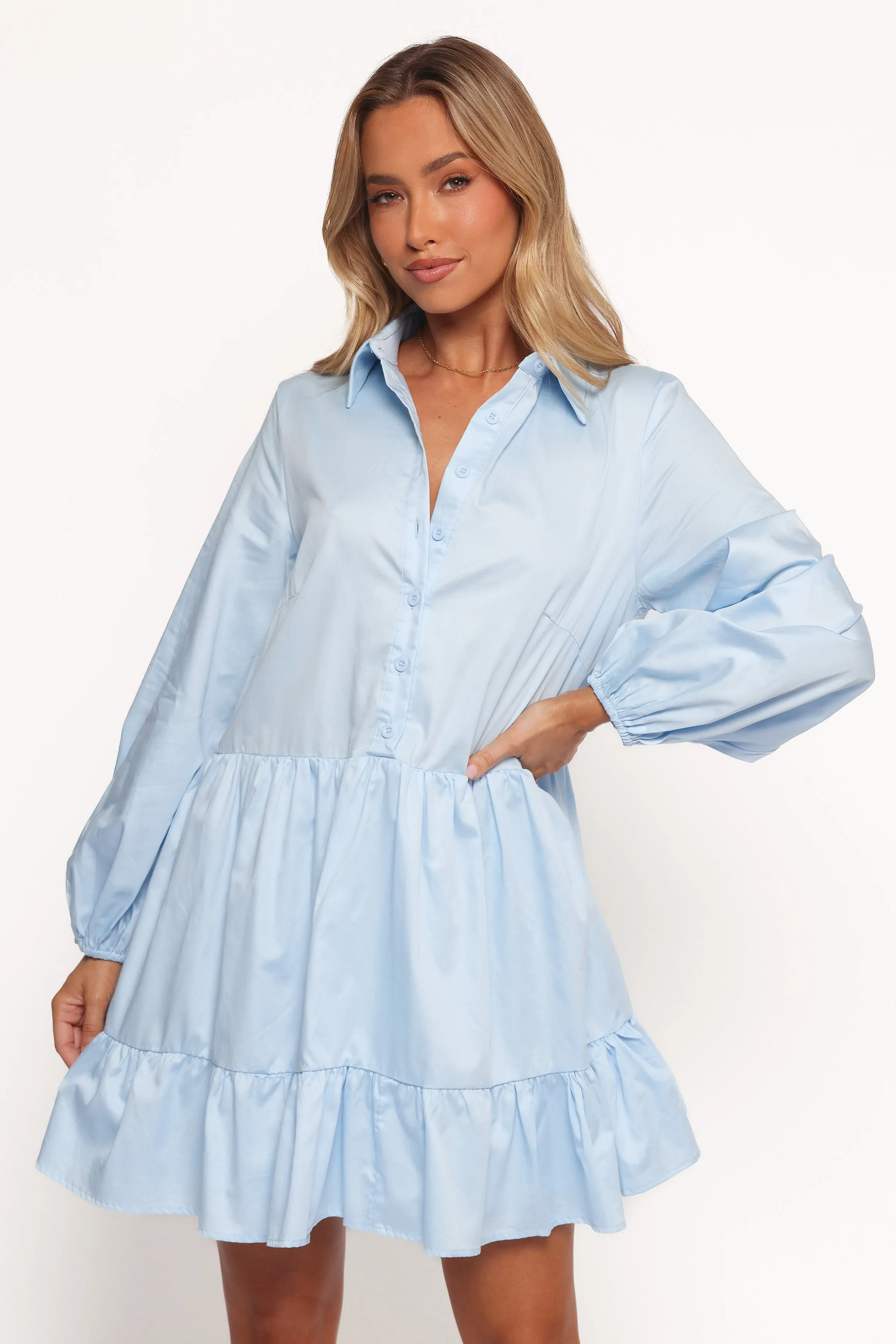 Carlotta Long Sleeve Mini Dress - Blue sold by Petal & Pup product image thumbnail 2