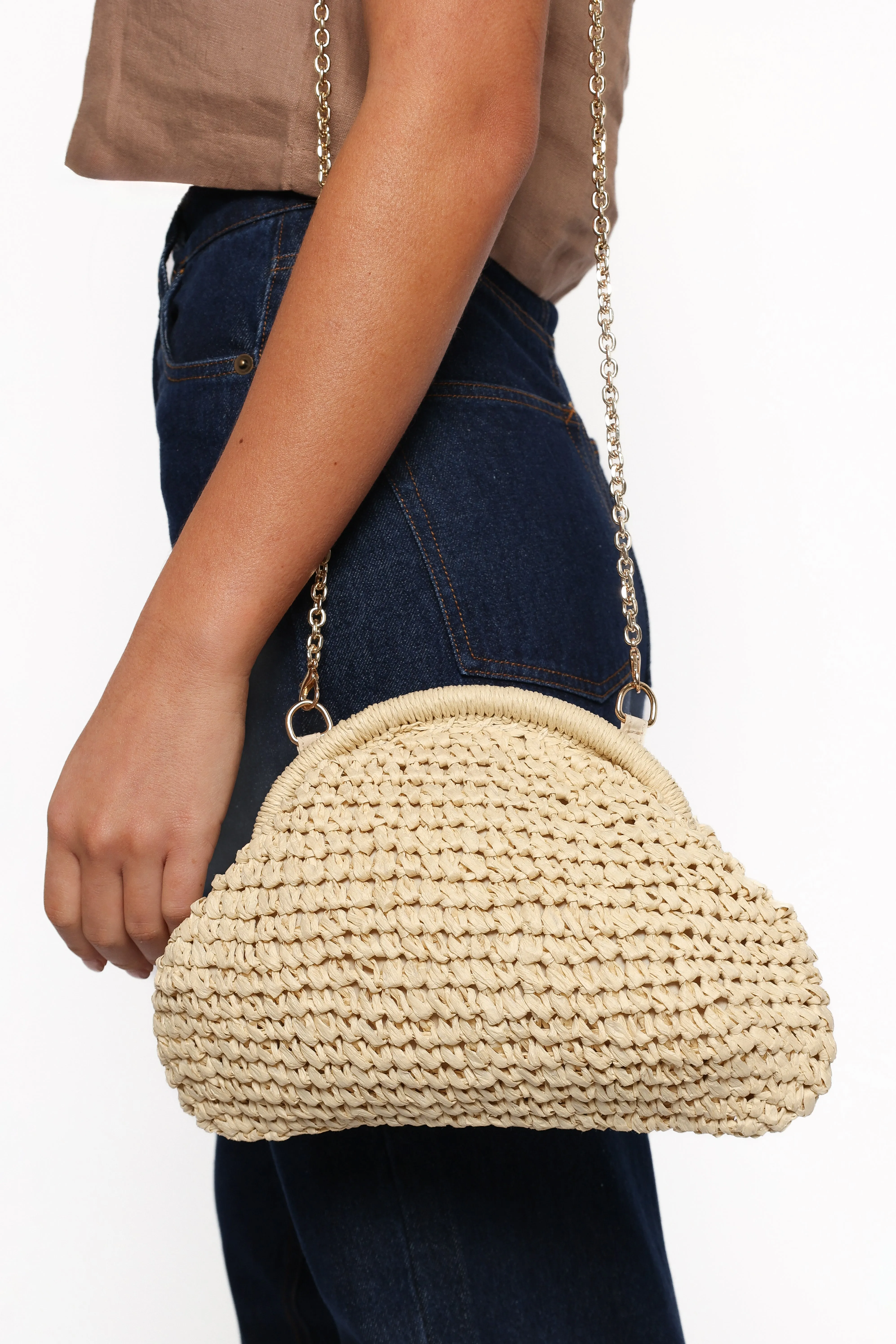 Bett Clutch Bag - Natural/Raffia sold by Petal & Pup product image thumbnail 3