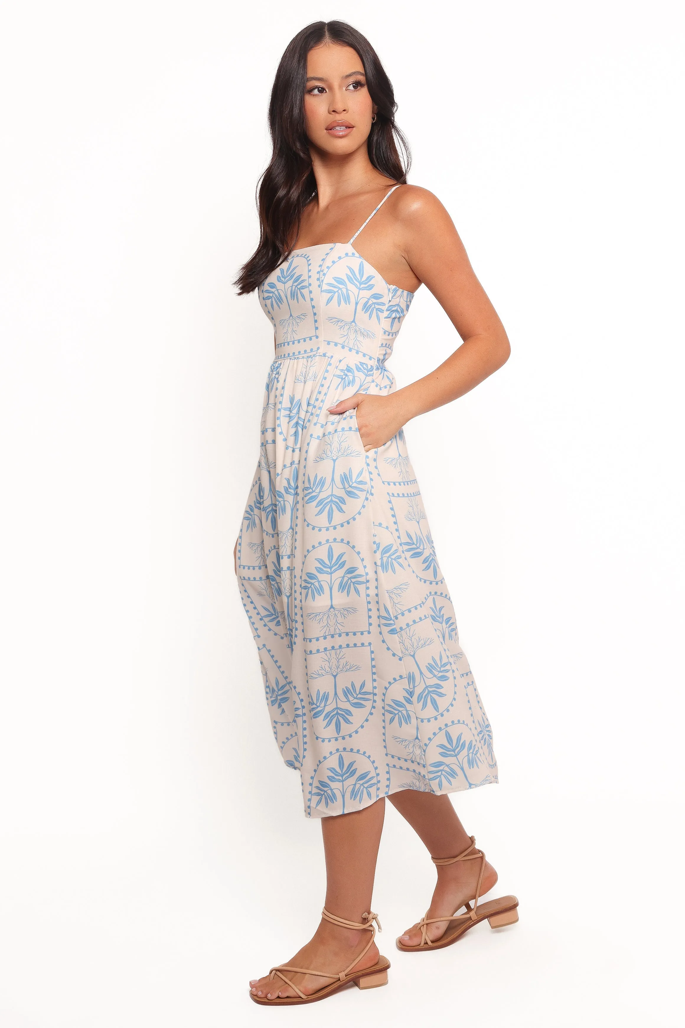 Cathy Midi Dress - Blue/White sold by Petal & Pup product image thumbnail 3