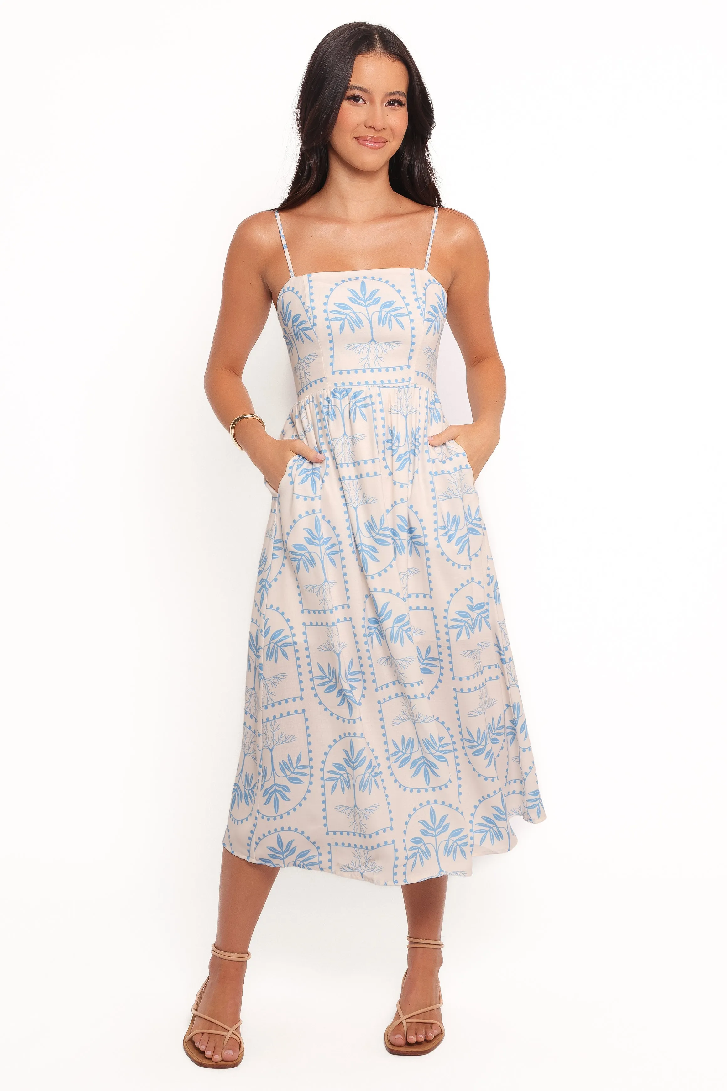 Cathy Midi Dress - Blue/White sold by Petal & Pup product image thumbnail 2