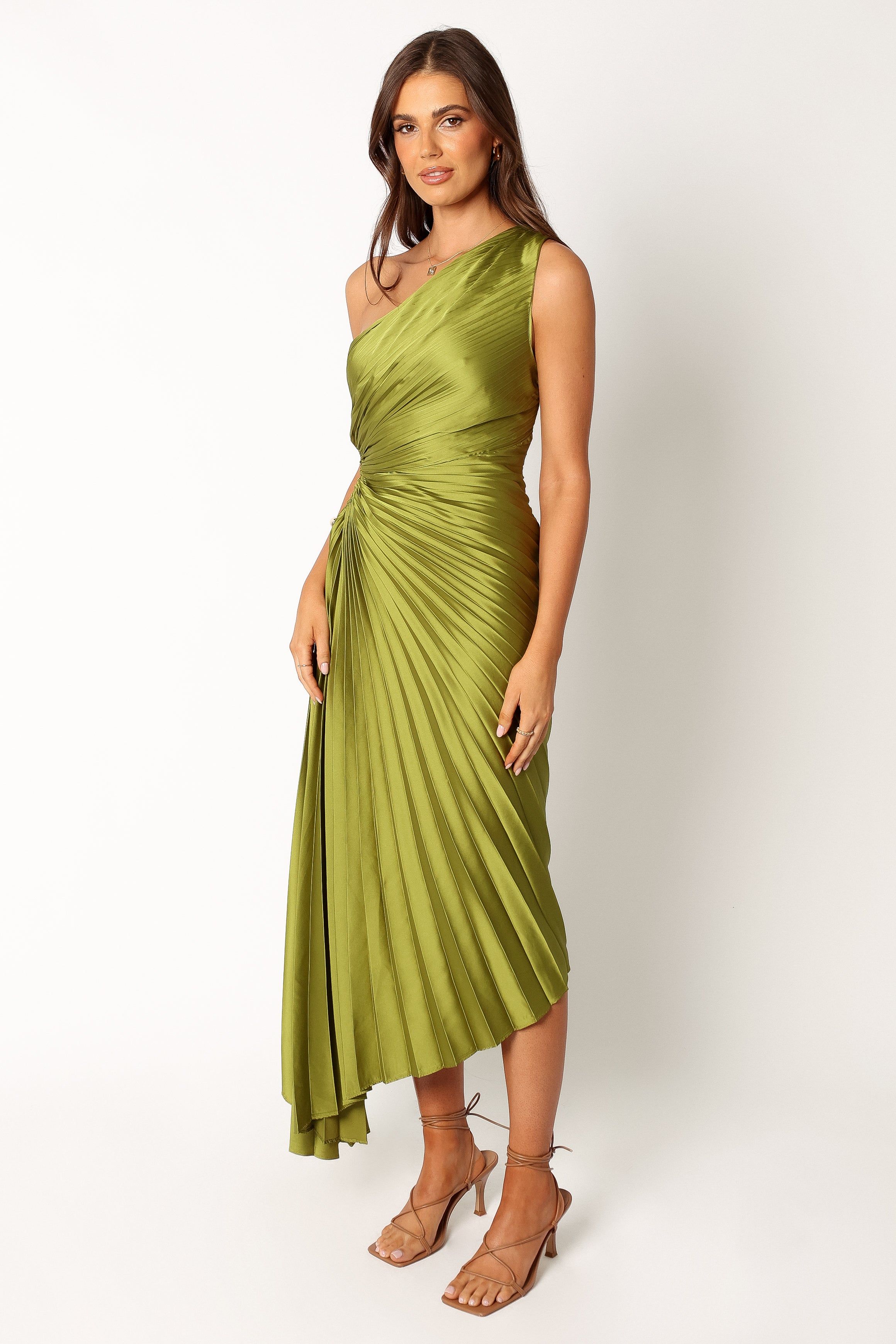 Kleo One Shoulder Maxi Dress - Olive Green sold by Petal & Pup product image thumbnail 2