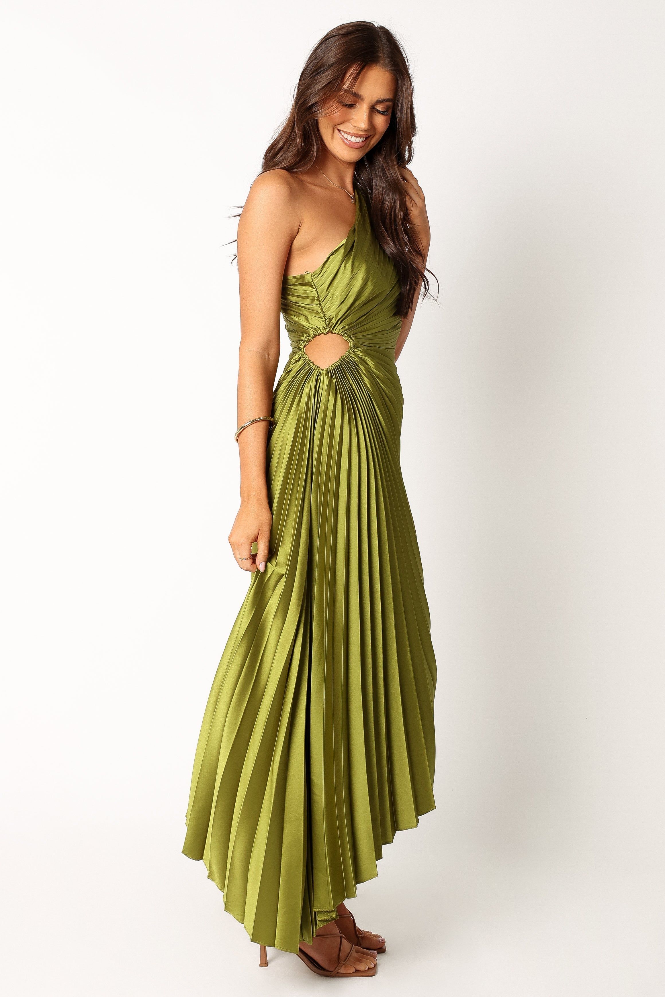 Kleo One Shoulder Maxi Dress - Olive Green sold by Petal & Pup product image thumbnail 3