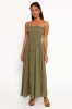Linsey Strapless Midi Dress - Olive Green sold by Petal & Pup